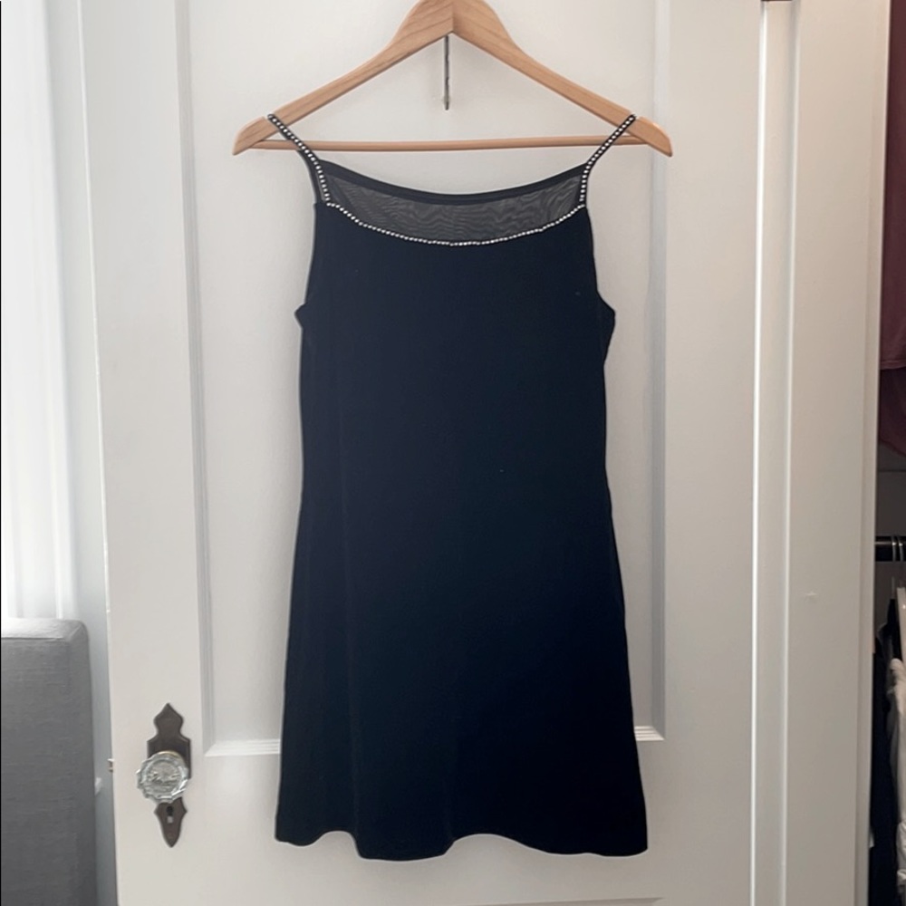 Black velvet dress with rhinestones